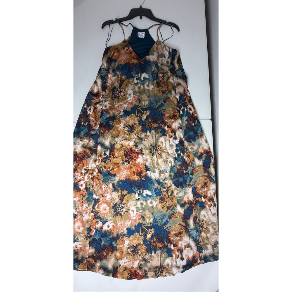 Nicole Miller New York Floral Maxi Dress Size S Sleeveless Strappy Boho - Picture 8 of 16